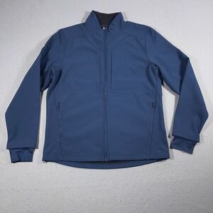 Spyder Softshell Jacket Men Large Blue Full Zip Wells Fargo Embroidered Casual‎